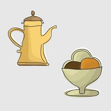 Coffee pot with coffee Stock Illustration