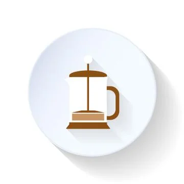 Coffee pot flat icon Stock Illustration