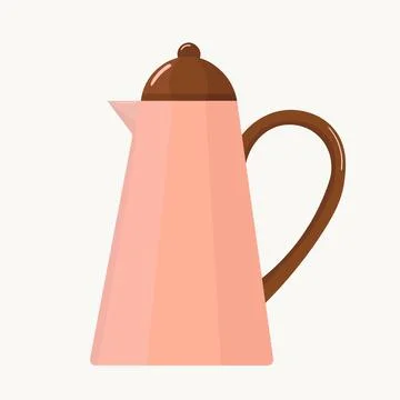 Coffee pot in flat style isolated on background. Vector illustration Stock Illustration