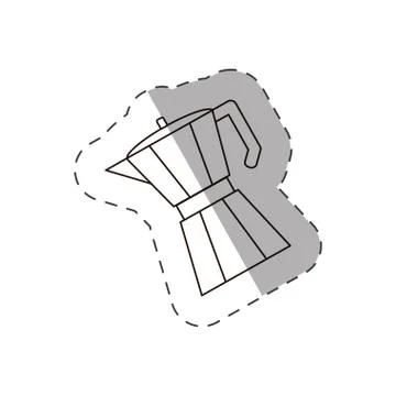 Coffee pot handle line Illustration