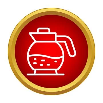 Coffee pot icon brewing hot morning beverage Stock Illustration