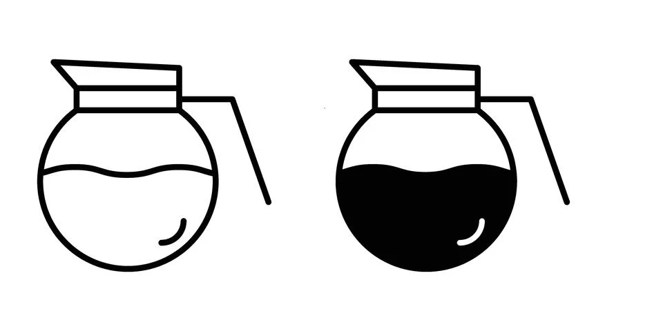 Coffee pot icon design. Simple Vector illustrations.. Stock Illustration