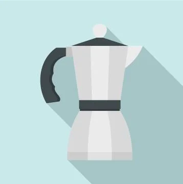 Coffee pot icon, flat style Stock Illustration