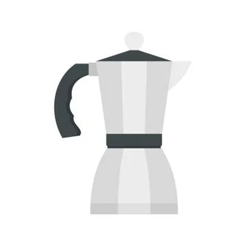 Coffee pot icon, flat style 스톡 일러스트