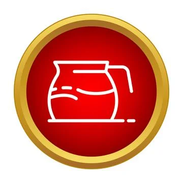 Coffee pot icon outlining hot liquid beverage Stock Illustration