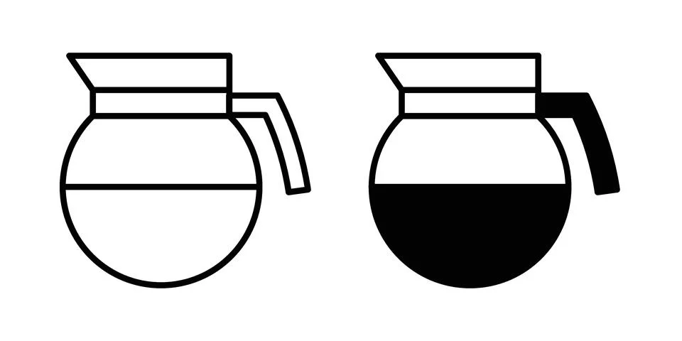 Coffee pot icon set, collection of vector icons Stock Illustration
