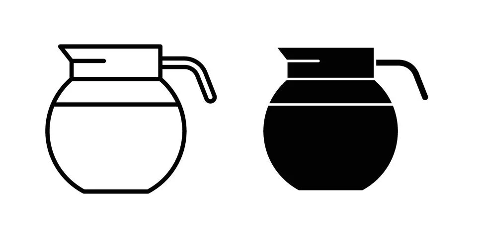 Coffee pot icon set. Vector EPS 10 Stock Illustration