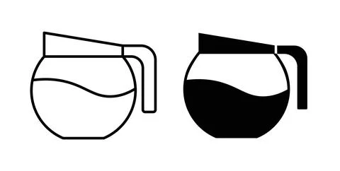 Coffee pot icon symbol. Vector illustration pack in black color. Stock Illustration