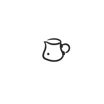 Coffee Pot Line Art Vector, Hand Drawn Coffee Carafe Outline Icon, Minimal Stock Illustration