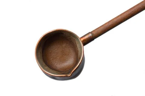 Coffee pot with a long handle. Stock Photos