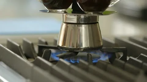 Coffee pot makes espressos Stock Footage 22227077