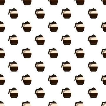 Coffee pot seamless pattern on white background イラスト素材