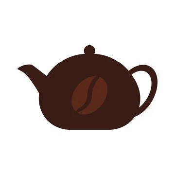 Coffee pot in solid cartoon style Stockillustratie