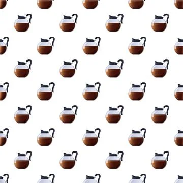 Coffee pots forming a fun seamless pattern Illustrazione stock