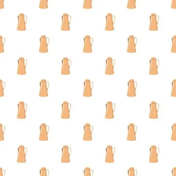 Coffee pots repeating pattern on white background Stock Illustration