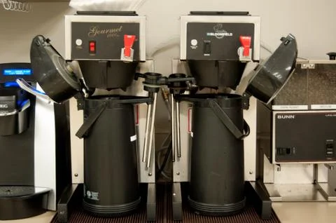 Coffee Pots at work Stock Photos