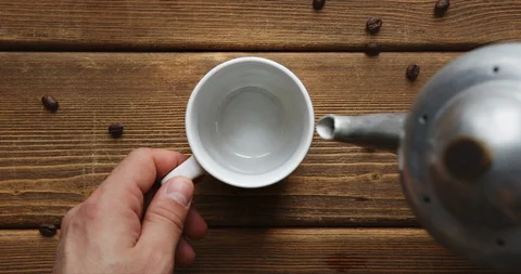 Coffee pour into cup from big coffee maker 스톡 동영상 125571600