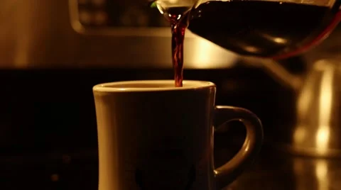 Coffee Pour into Mug Stock Footage