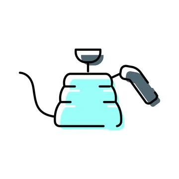 Coffee pour over kettle line art icon Ilustração Stock