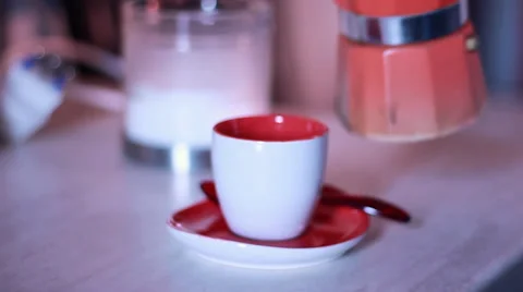 COFFEE POURED INTO THE CUP Stock Footage 30396152