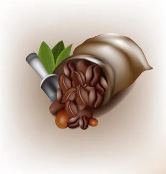 Coffee poured out of the sack vector design Stock Illustration
