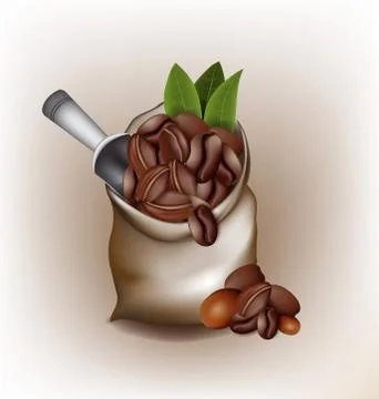 Coffee poured out of the sack vector design Stock-Illustration