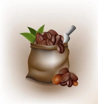 Coffee poured out of the sack vector design Stock Illustration
