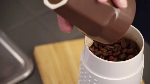 Coffee. Pouring and grinding Stock Footage 78130659