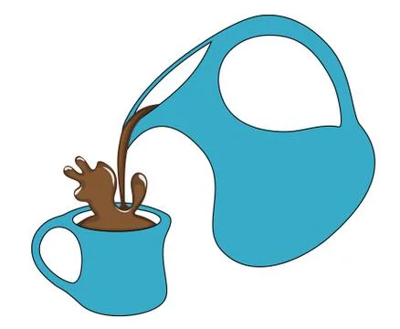 Coffee pouring from a jug with a splash Stock Illustration