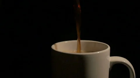 Coffee Pouring into Mug Stock Footage 61724408