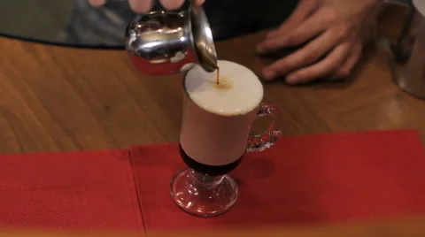 Coffee pouring out. Close up Stock Footage 63989447