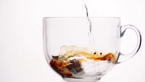 Coffee Pouring on White Background Video stock 135492788