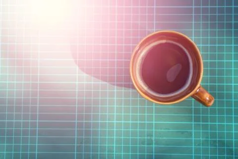 Coffee powder on Paper cut background in the morning Stock Photos