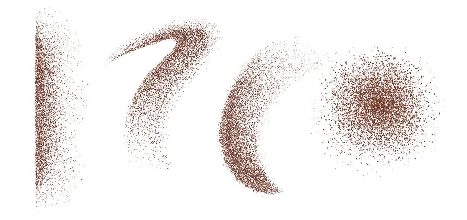 Coffee powder splashes set 스톡 일러스트