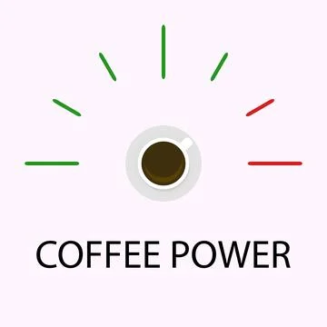Coffee power indicator level, rate meter energy Stock Illustration