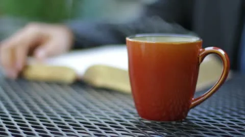 Coffee.  Prayer.  Scripture Stock Footage 12288758