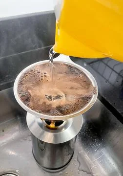 Coffee Preparation in the Kitchen Stock Photos