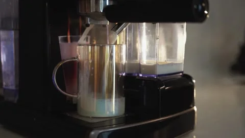 Coffee preparation stage from a coffee machine Stock Footage 305224116