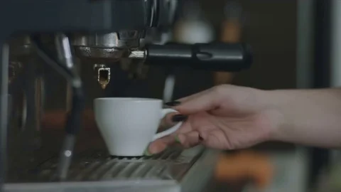 Coffee prepared with the help of coffee machines Stock Footage 73073026