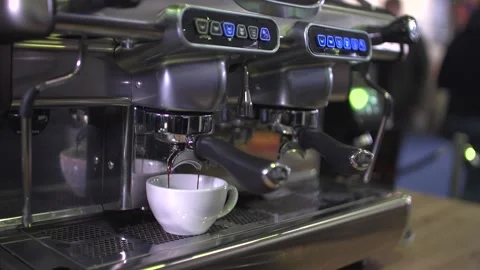 Coffee is prepared in a professional coffee machine Stock Footage 238737087