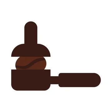 Coffee press grinder in solid style Stock Illustration