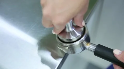 Coffee pressed into the horn Stock Footage 63144751