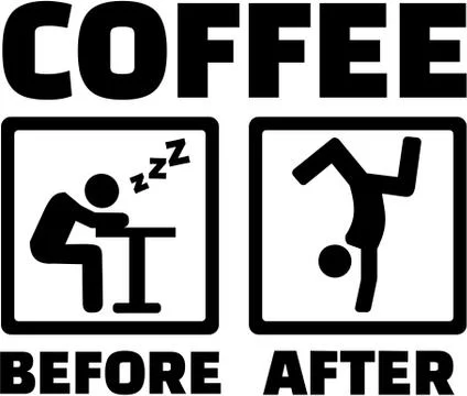 Coffee process - befor and after caffeine Stock Illustration