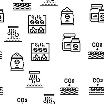 Coffee Production Seamless Pattern Vector Illustrazione stock