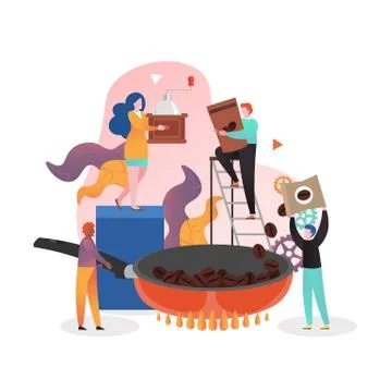 Coffee production vector concept for web banner, website page Stock Illustration