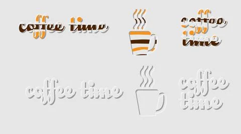 Coffee quote and logo Stock Illustration