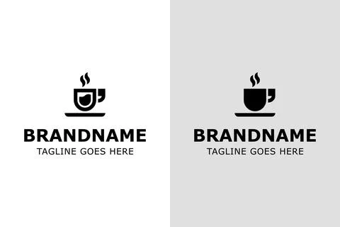 Coffee Quote Modern Simple Logo Set, symbolizing comfort, conversation, and.. Stock Illustration