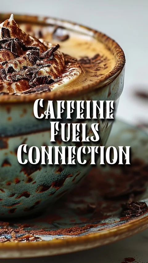 Coffee Quote Title In Retro Text Animation Caffeine Fuels Connection 库存影片 295750481