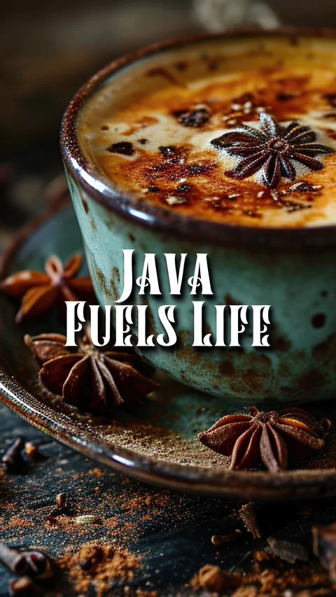 Coffee Quote Title In Retro Text Animation Java Fuels Life Stock Footage 295752211