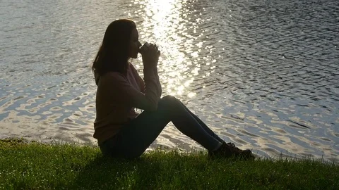 Coffee in the rays of the rising sun Stock Footage 75869610